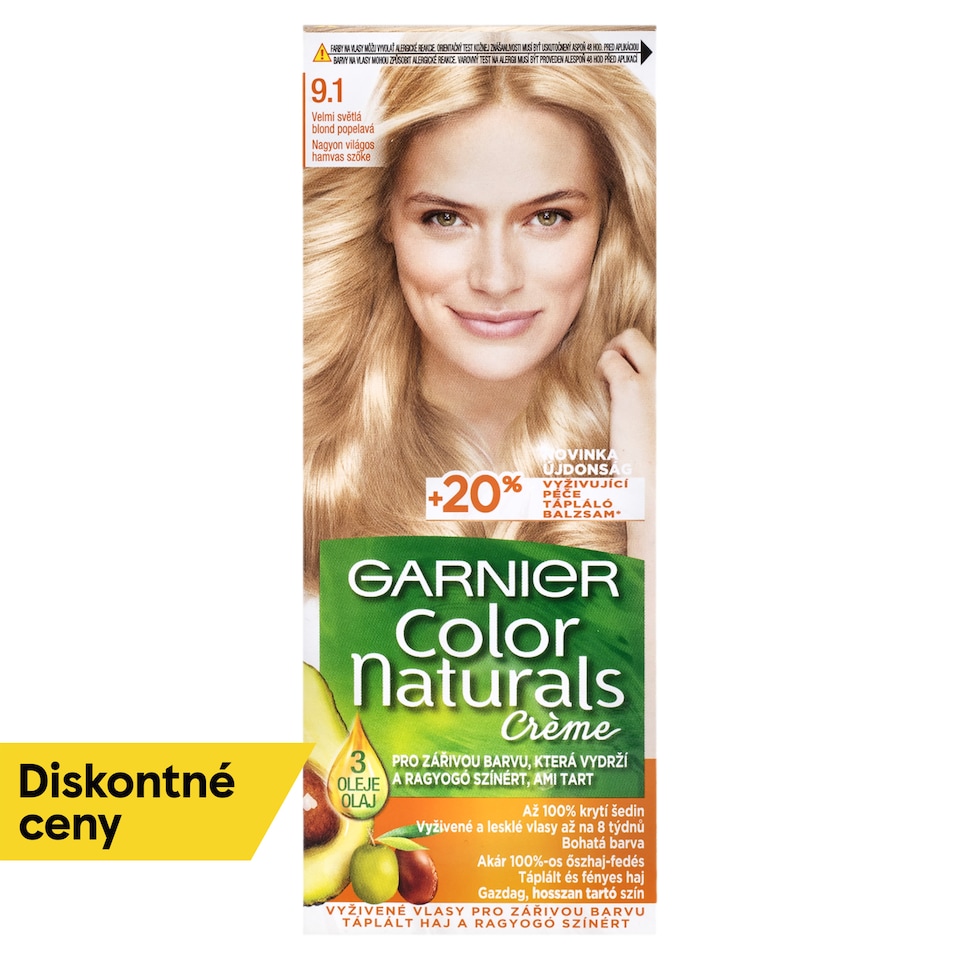 Garnier Color Naturals permanentná farba na vlasy 9 .1 Veľmi svetlá blond popolavá, 60 +40 +12 ml