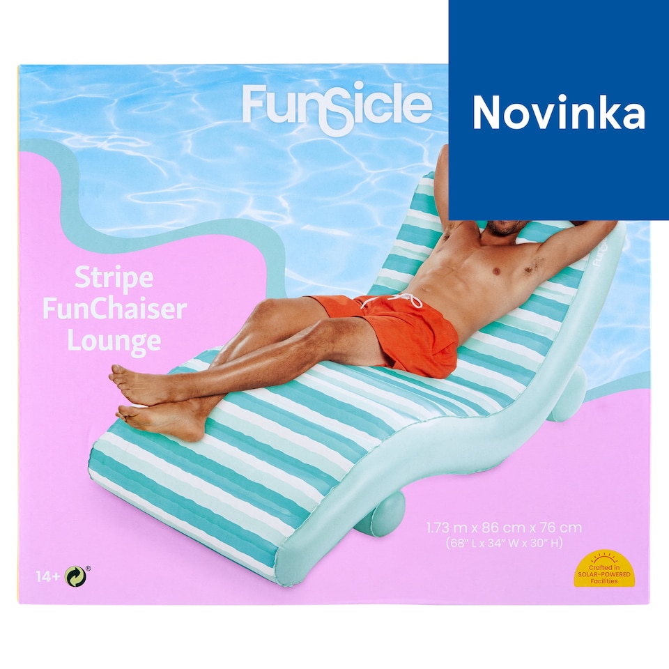Funsicle Stripe FunChaiser pásikavá nafukovacia leňoška 1,73 m x 86 cm x 76 cm