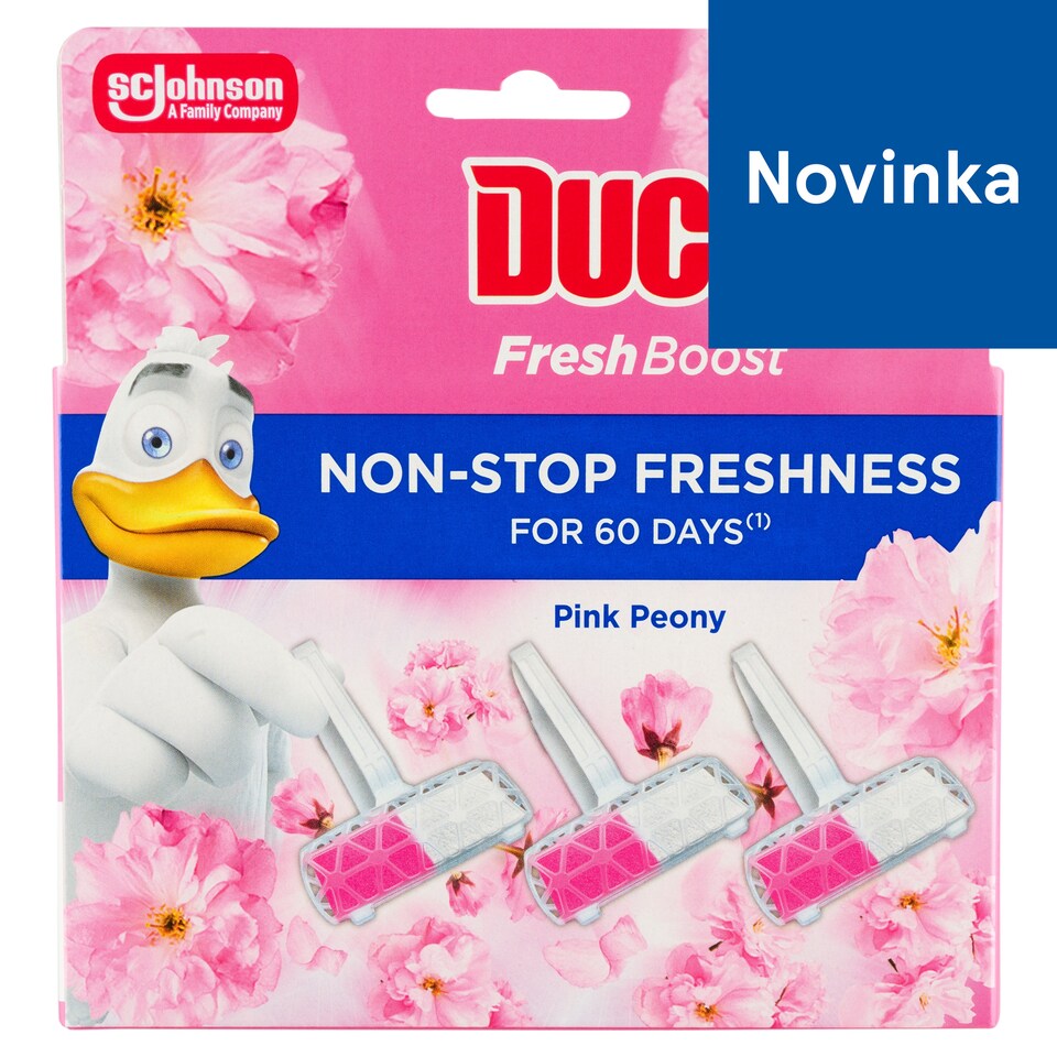 image 1 of Duck Fresh Boost Pink Peony Hanging Toilet Cleaner 3 x 16 g (48 g)