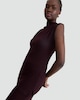 image 1 of F&F Ribbed Sleeveless Asymmetric Top in Burgundy