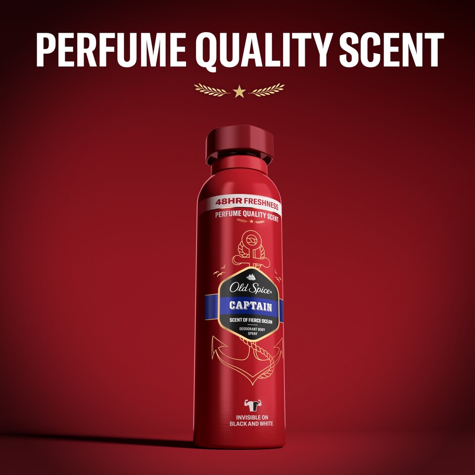 Obrázek 1 pro produkt Old Spice Captain Pánský Deodorant Ve Spreji 150 ml, 48hod Svěžest Bez Hliníku