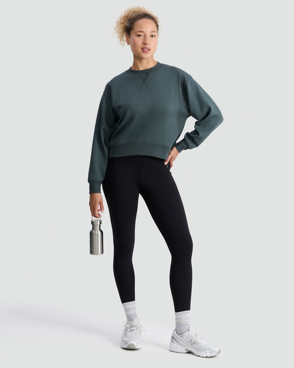 image 1 of F&F Active Crew Neck Sweatshirt in Green