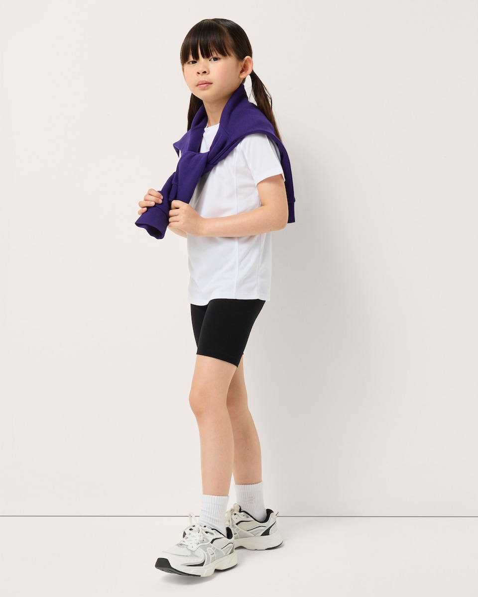 image 1 of F&F School Girls 2 Pack Cotton Rich Cycling Shorts in Black