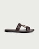 image 1 of F&F Buckle Detail Slip On Sandals in Brown