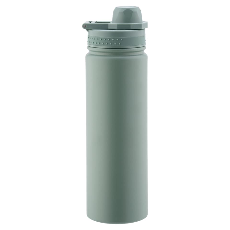 Tesco Khaki Insulated Dual Water Bottle 650Ml