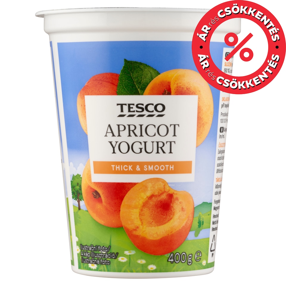 Tesco zsírszegény sárgabarackos joghurt 400 g