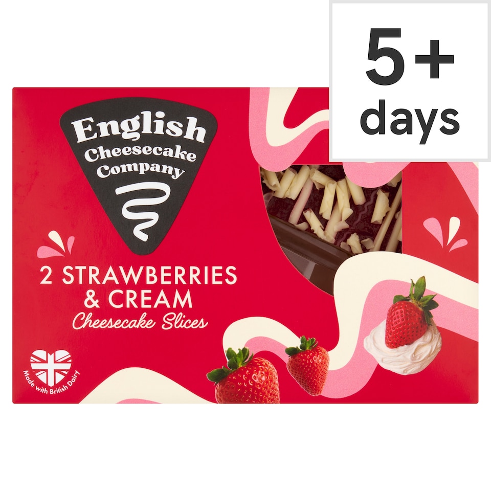 English Cheesecake Company 2 Strawberries & Cream Cheesecake Slices 180g