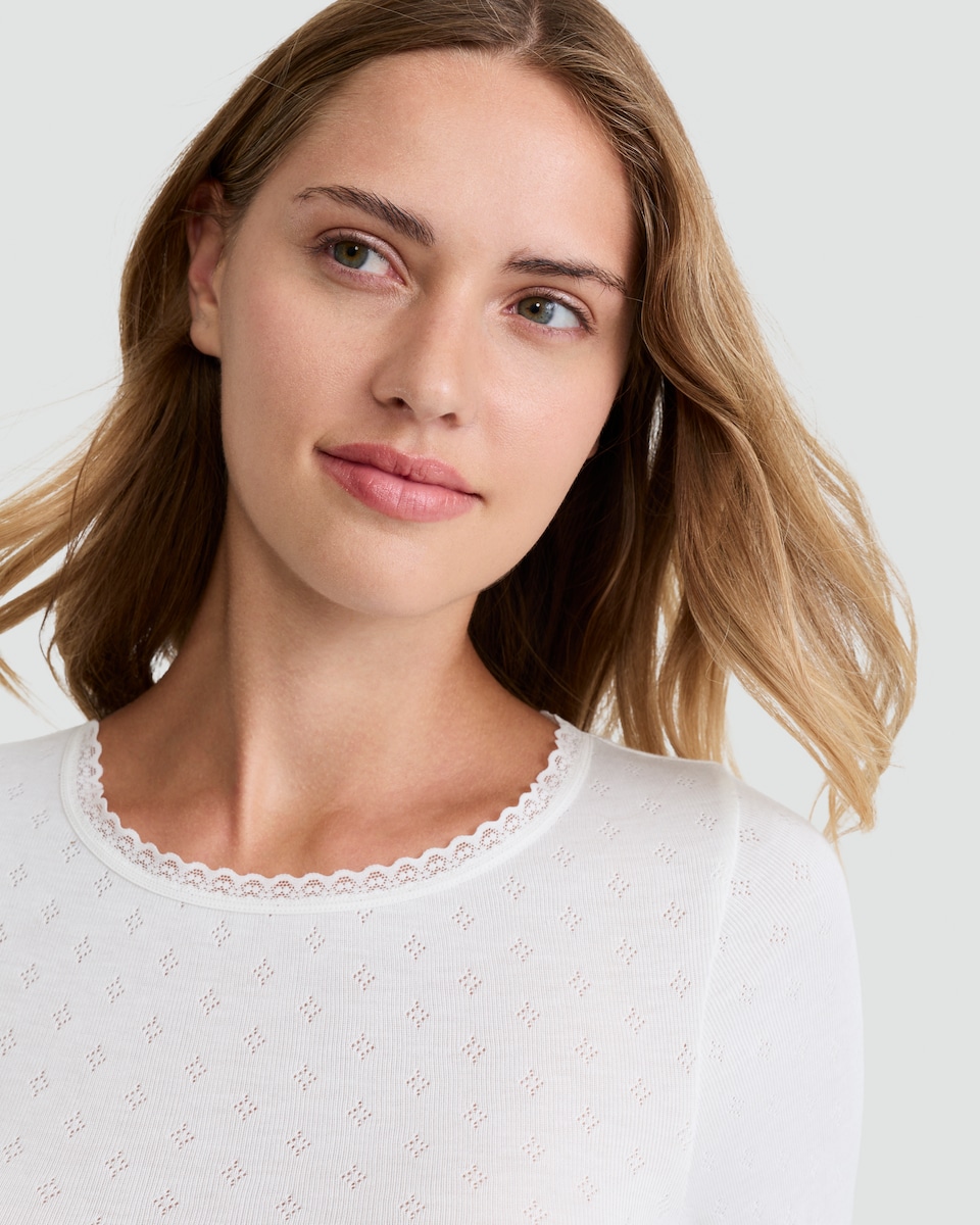 image 1 of F&F WARMPLUS™ Medium Warmth 2-Pack Long Sleeved Pointelle Thermal Tops in Neutral