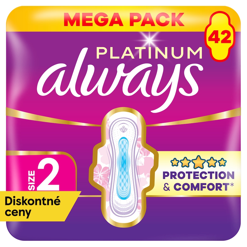 obrázok 1 z Always Platinum Hygienické Vložky Super (Veľkosť 2) 42 Vložiek