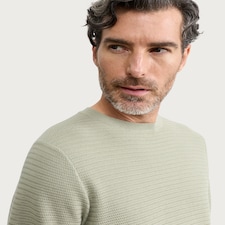 The F&F Edit Pure Cotton Textured Knit T-Shirt in Khaki