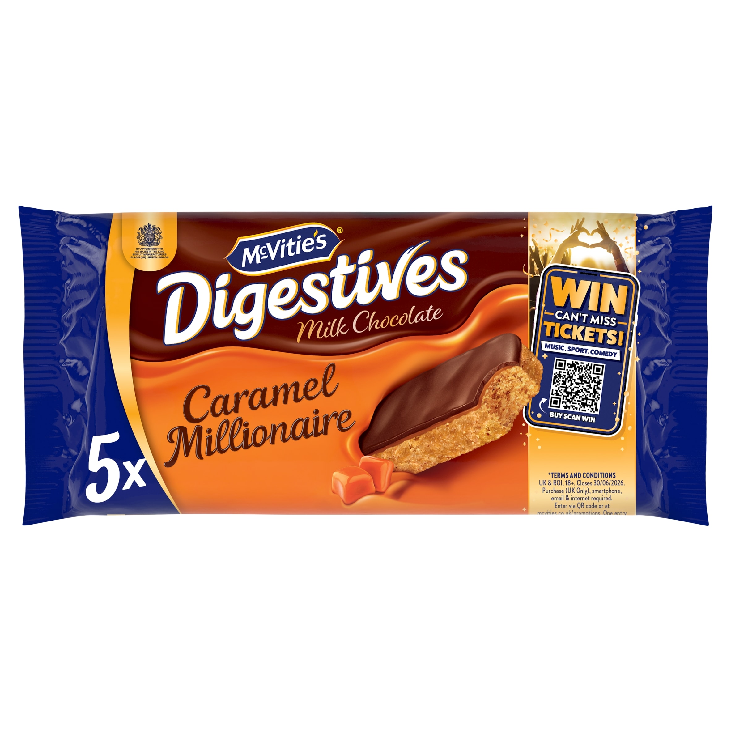 McVitie's Digestives Caramel Millionaire Slices 5 Pack 109.9g