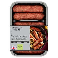 Tesco Finest 6 Aberdeen Angus Beef Sausages 340G