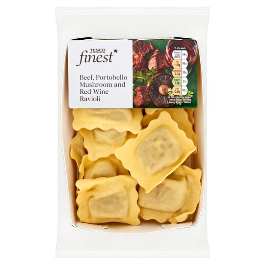 Tesco Finest Beef Mushroom & Red Wine Ravioli 250G Tesco Groceries