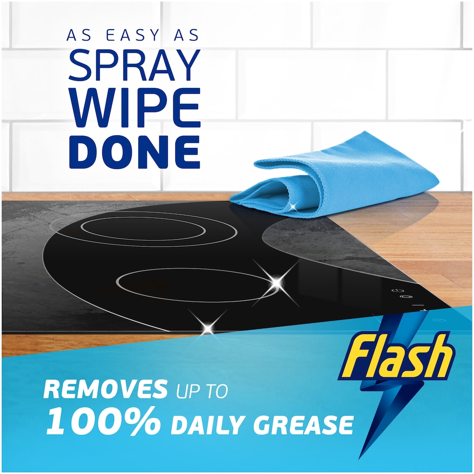 image 1 of Flash Spray Wipe Done Kitchen Crisp Lemon 800ml
