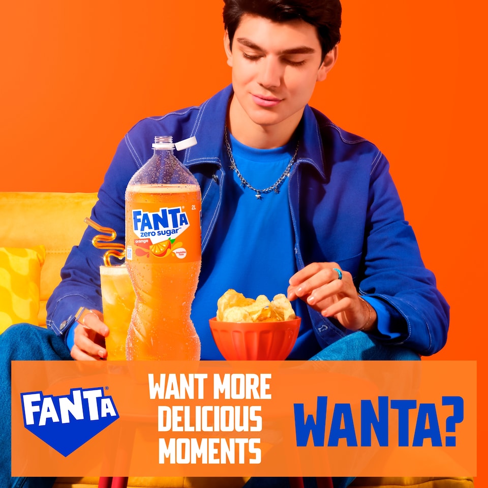 image 1 of Fanta Zero Orange Soft Drink Bottle 2L