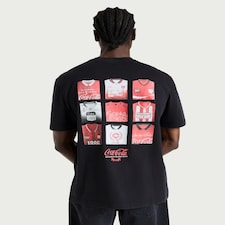Coca-Cola Pure Cotton Football T-Shirt in Black