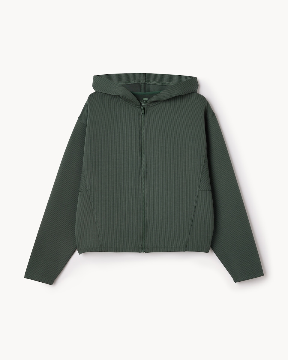 image 1 of F&F Active AFTERCLASS Textured Hoodie in Green