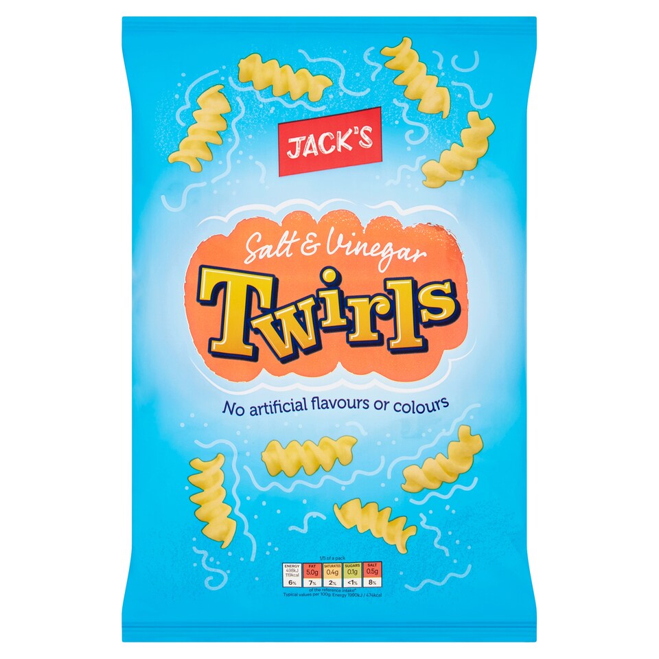 Jack's Salt & Vinegar Twirls Snacks 125G
