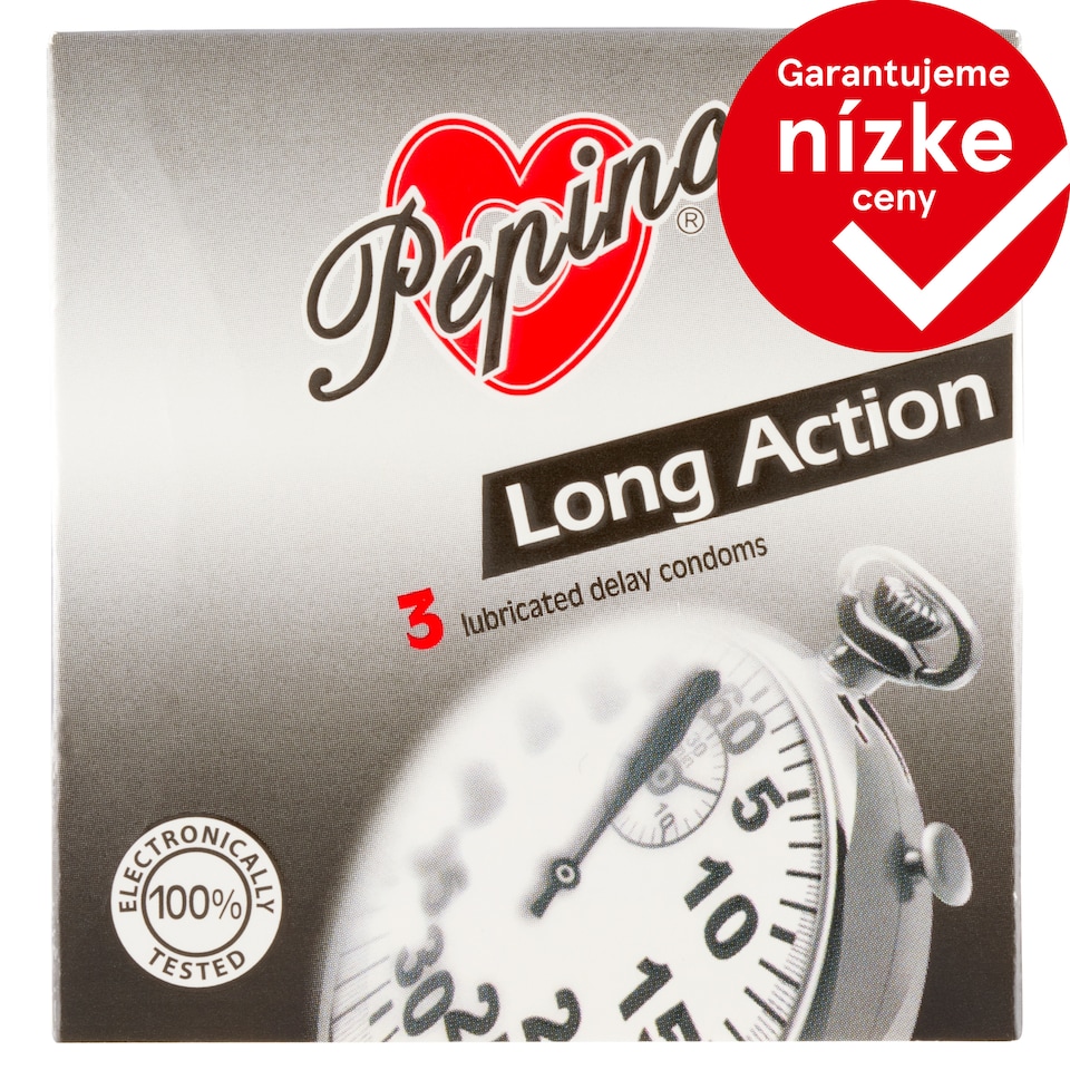 obrázok 1 z Pepino Long Action kondómy z prírodného latexu s lubrikantom 3 ks