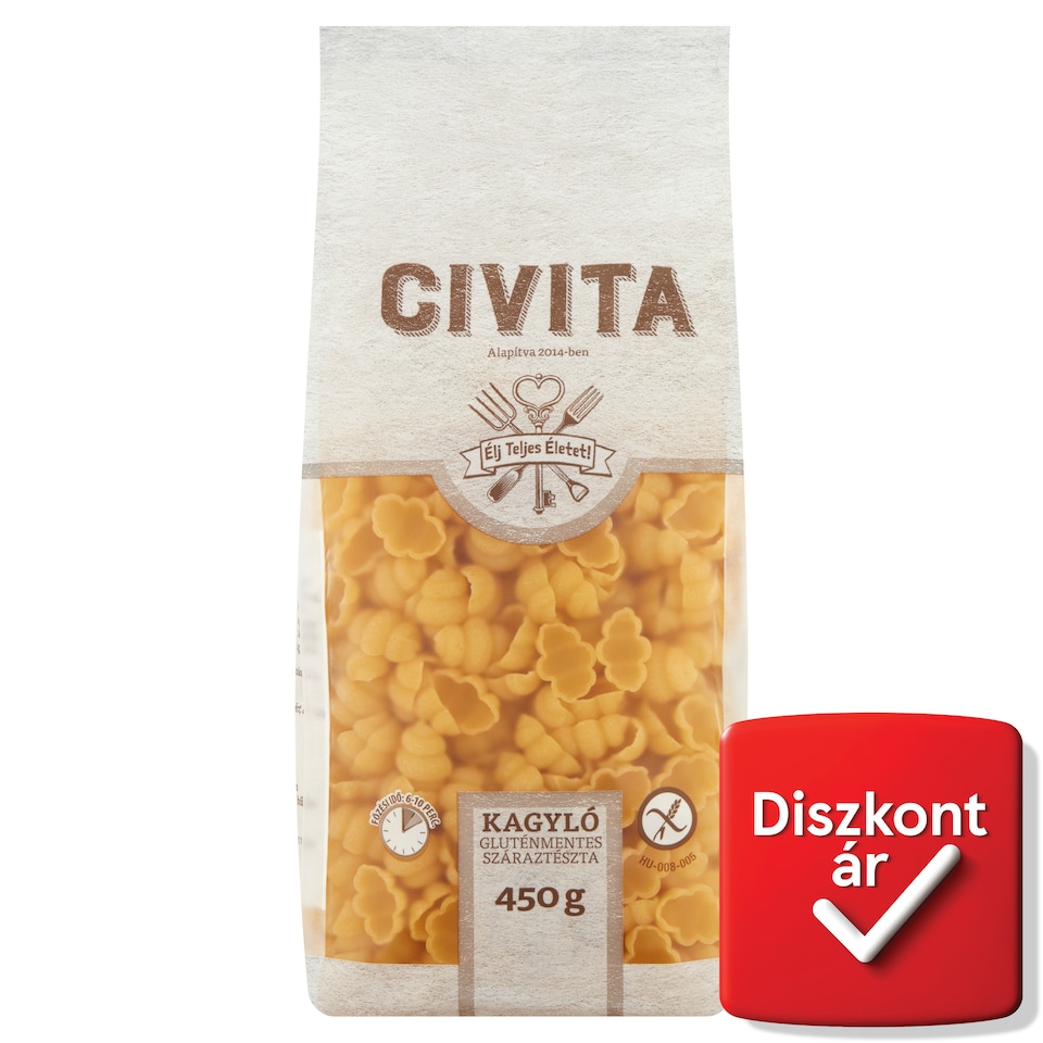 Civita kagyló gluténmentes száraztészta 450 g