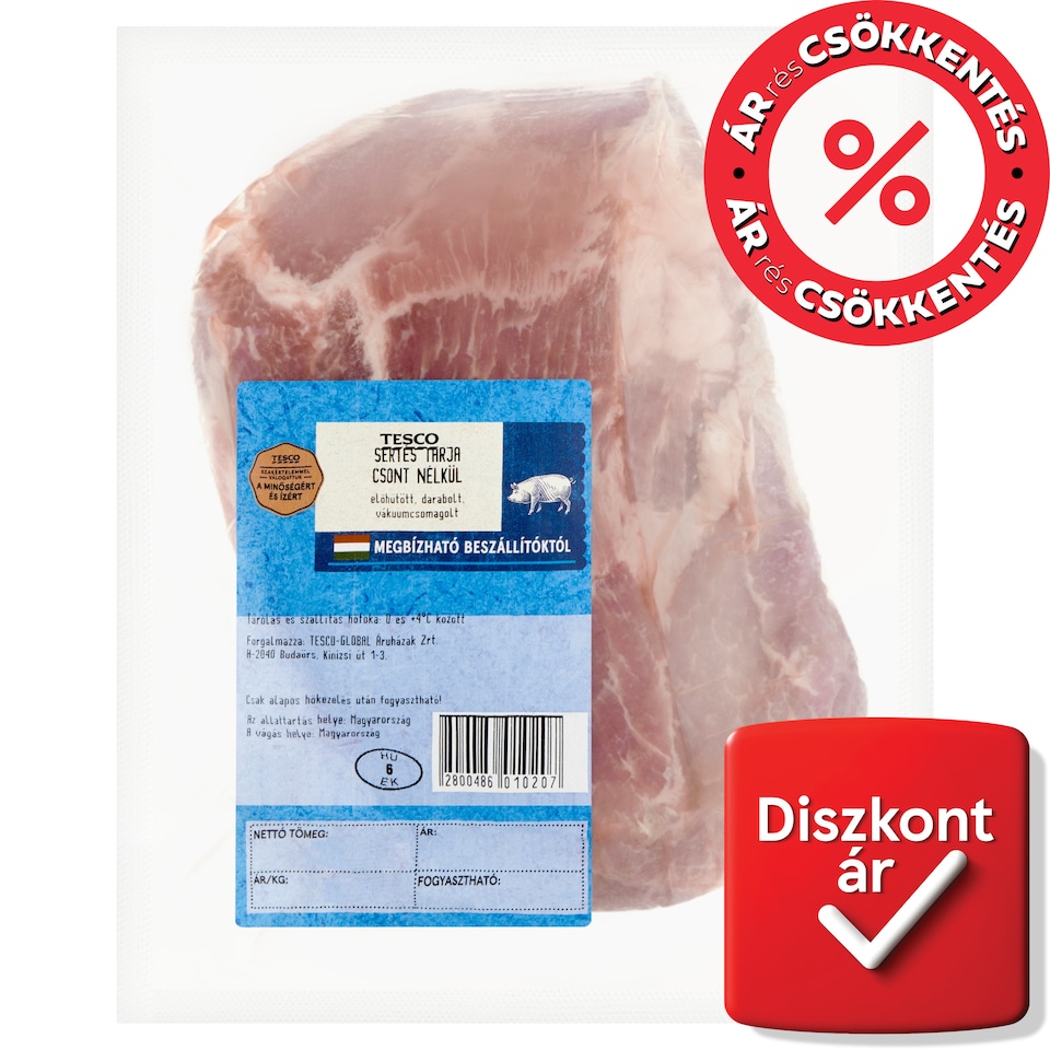 Tesco sertés tarja csont nélkül