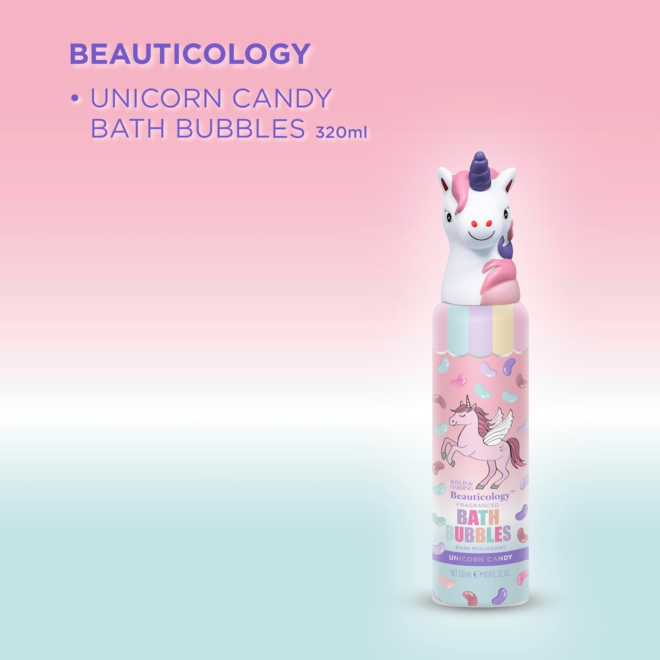 image 1 of Baylis & Harding Beauticology Fragranced Bath Bubbles - Unicorn Candy 320ml