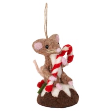 Bayswood Christmas Pudding Mouse Hanging Decoration