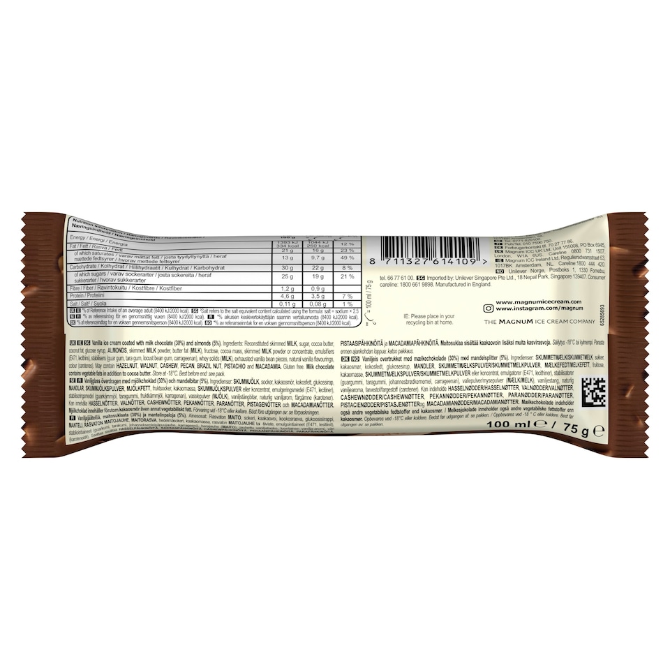 image 1 of Magnum Almond Ice Cream Stick 100ml