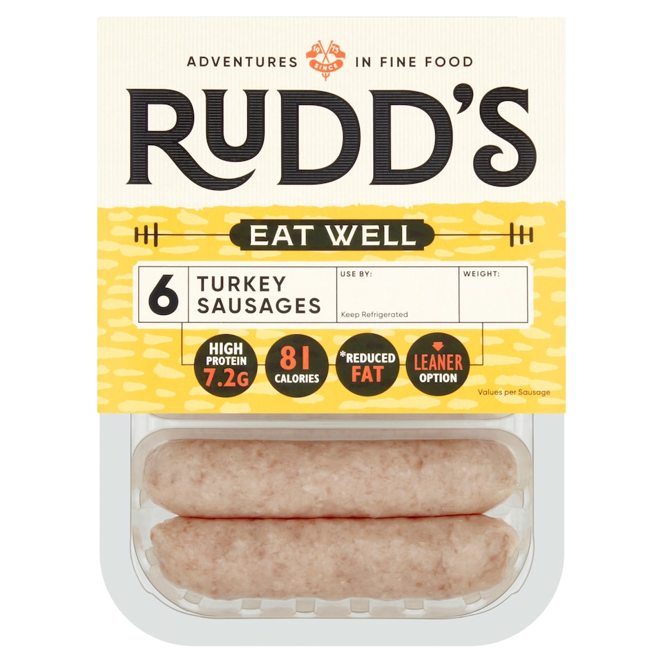 Rudd's 6 Turkey Sausages 240G