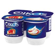 Oikos Raspberry Cheesecake Flavoured Cream Yogurt with Live Cultures 4 x 125 g (500 g)