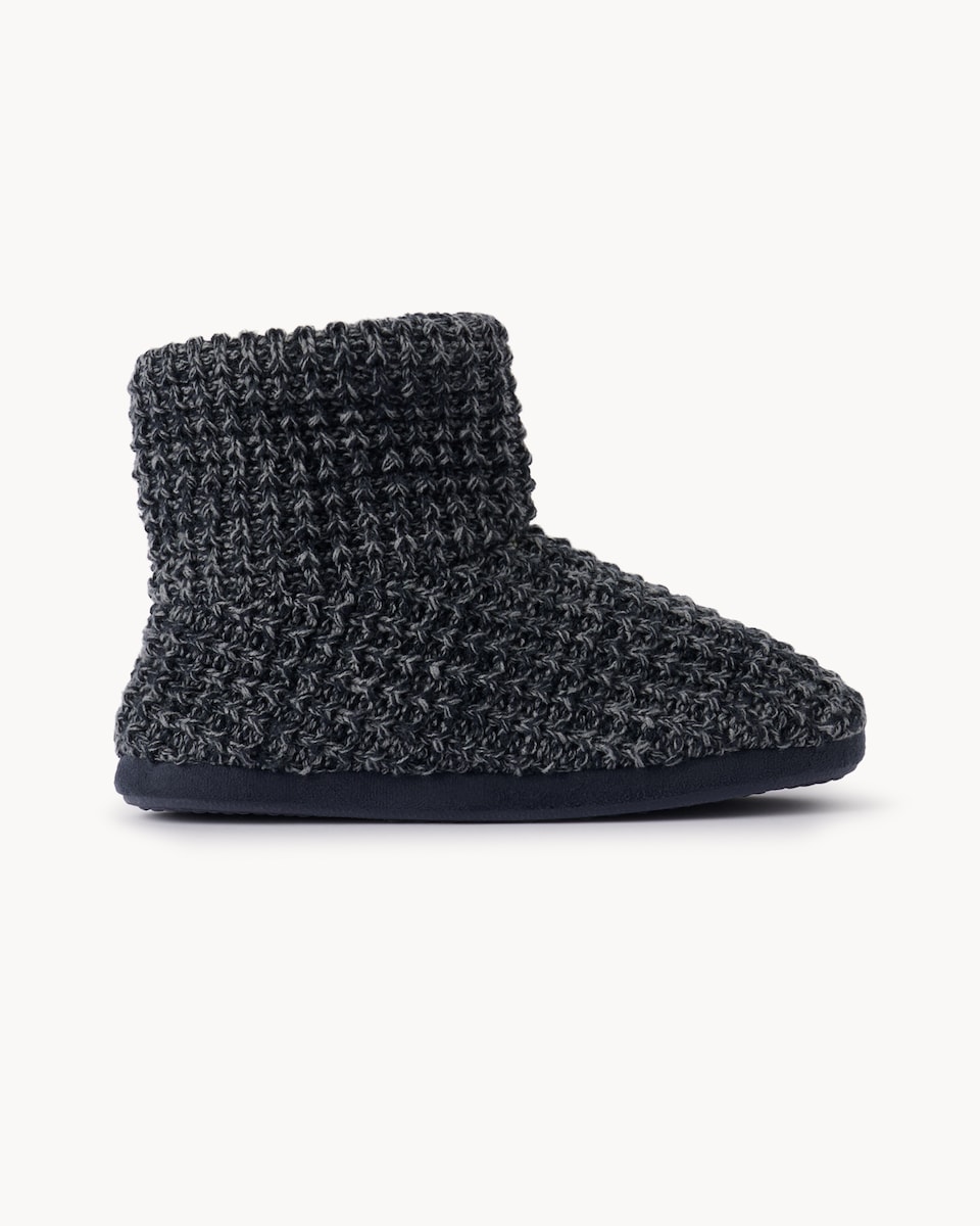 image 1 of F&F Knitted Slipper Boots in Grey