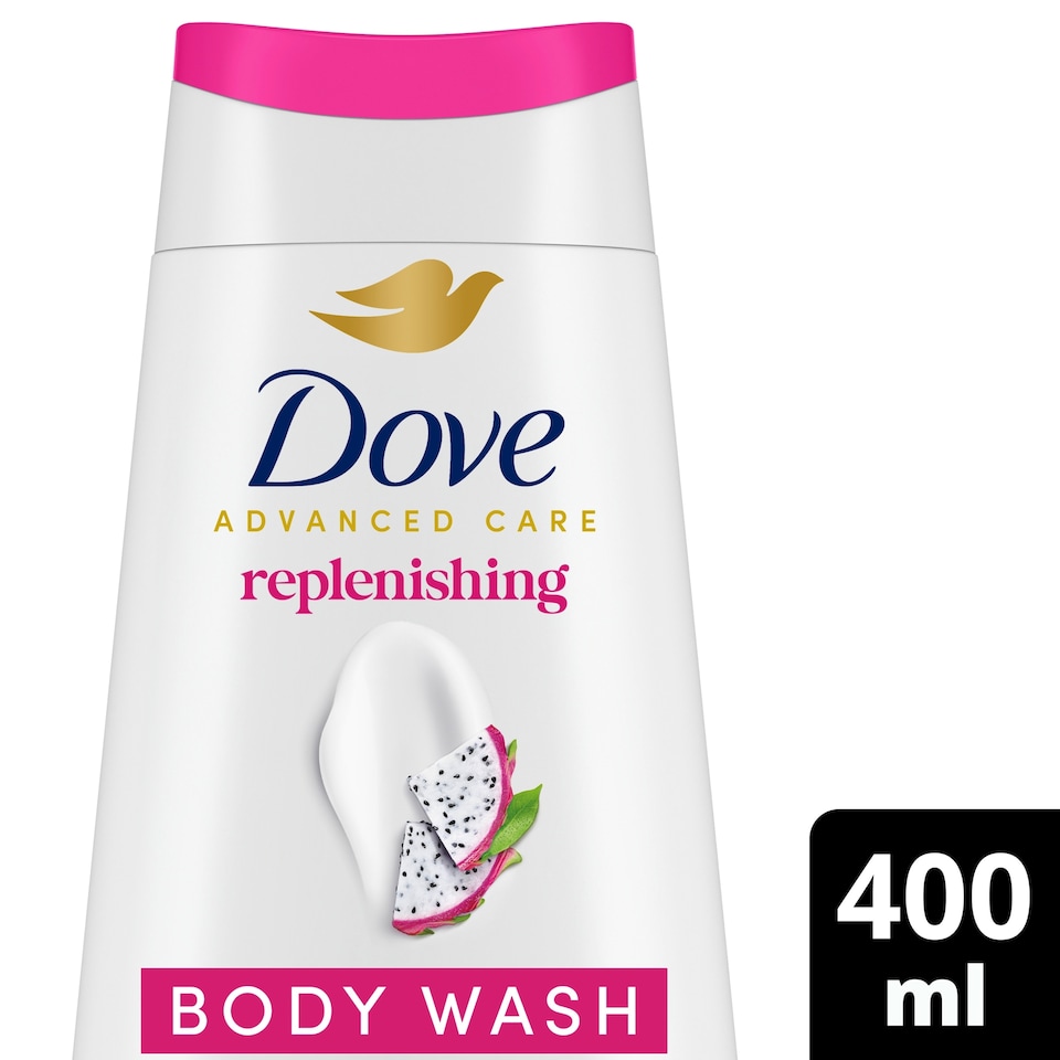 image 1 of Dove Replenishing 24hr Moisturisation Advanced Care Dragon Fruit & Coconut Cream Body Wash Shower Gel 400ml