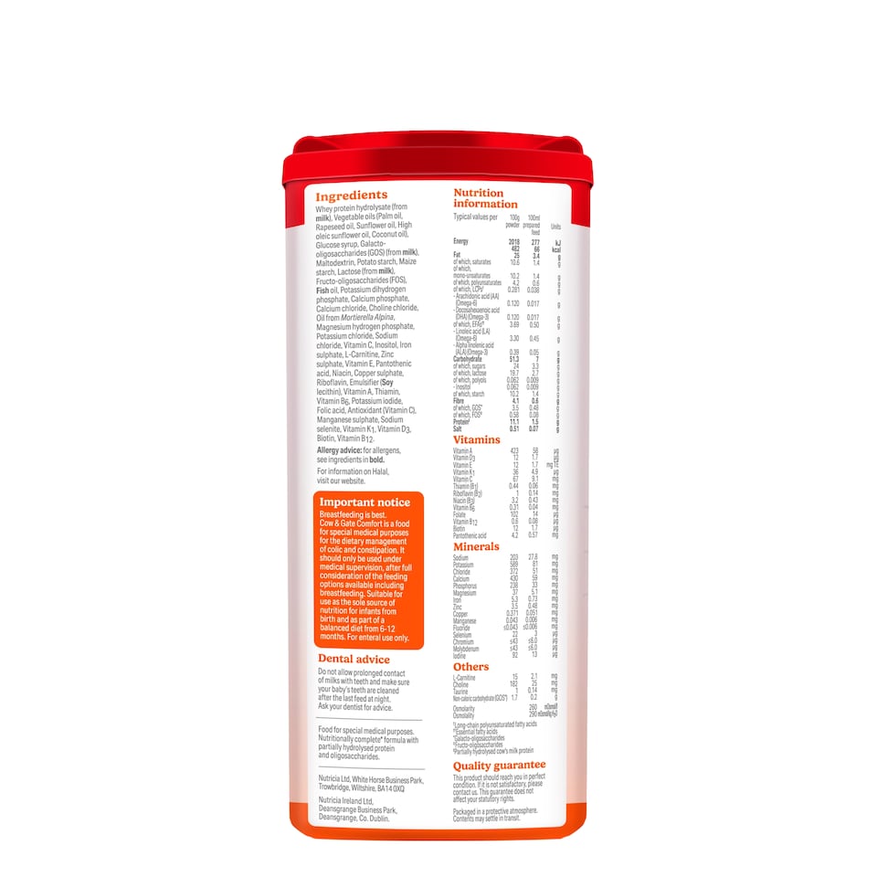 image 1 of Cow & Gate Comfort Baby Milk Formula Powder from Birth 800g