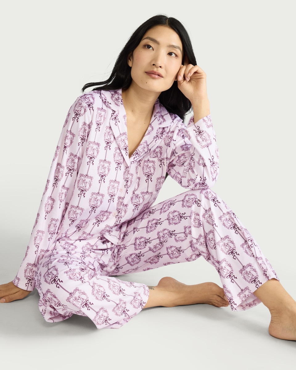 image 1 of Disney Lady and the Tramp Fleece Pyjama Set in Pink