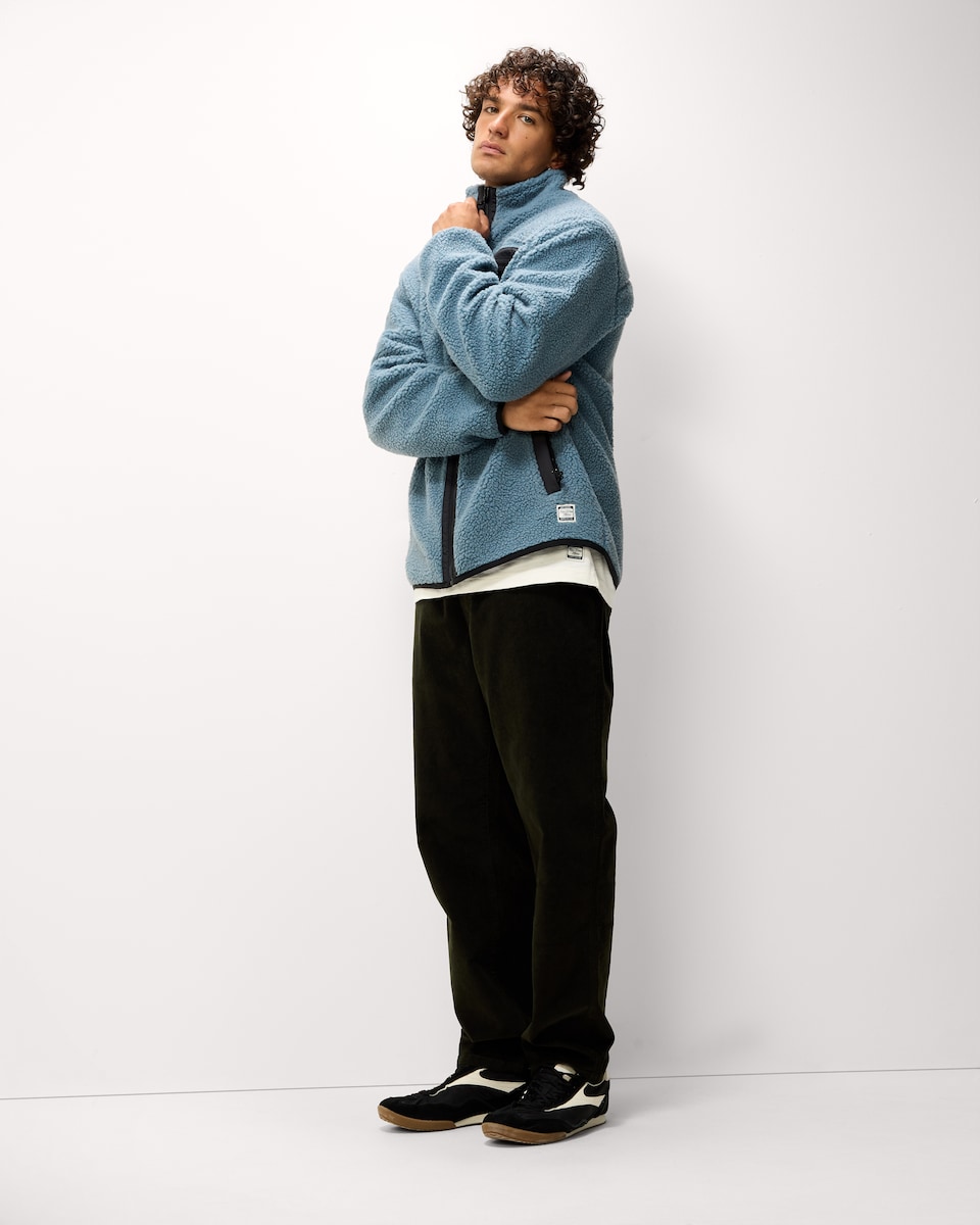 image 1 of RDA Borg Zip Up Jacket in Blue
