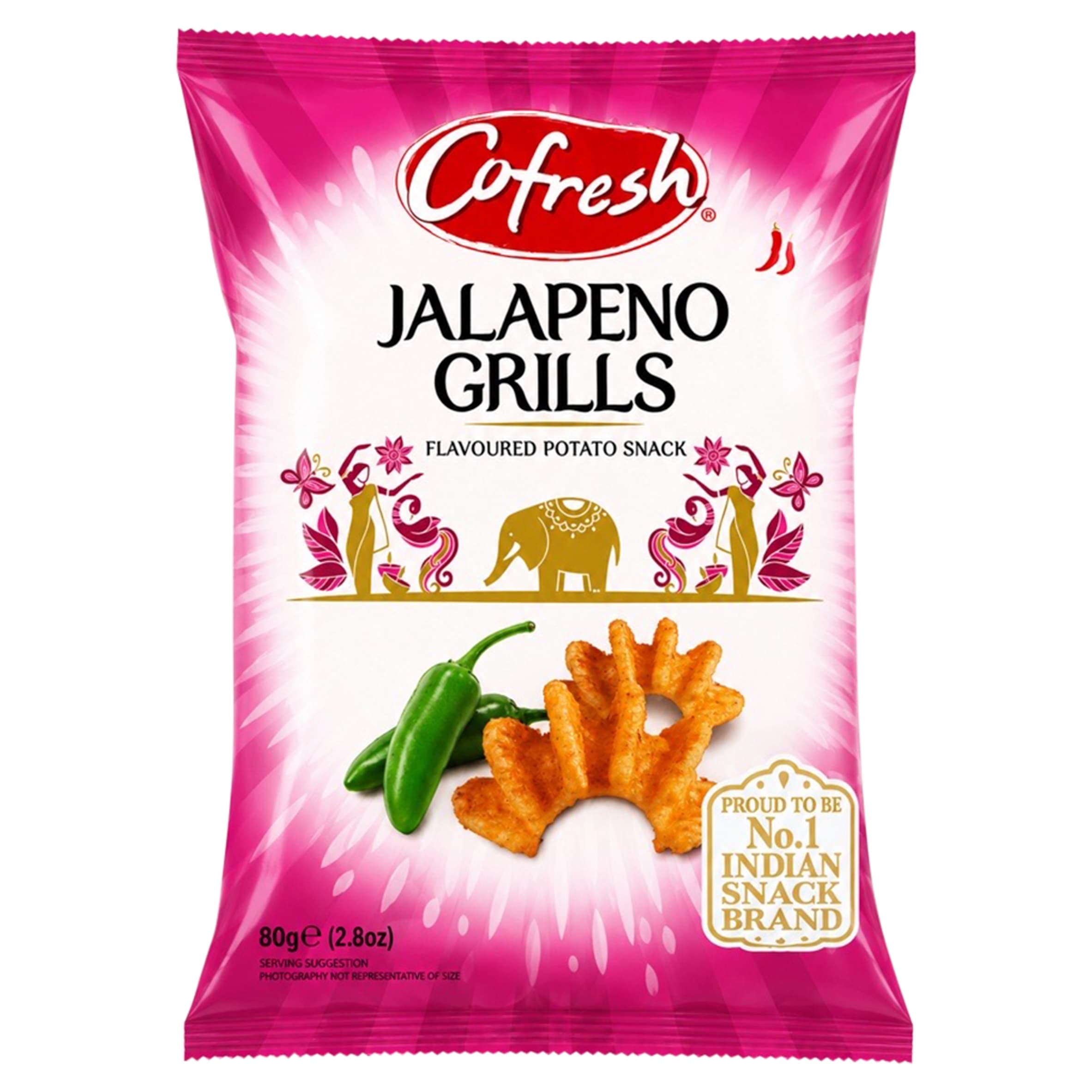 Cofresh Mild & Tangy Jalapeno Potato Grills 80G