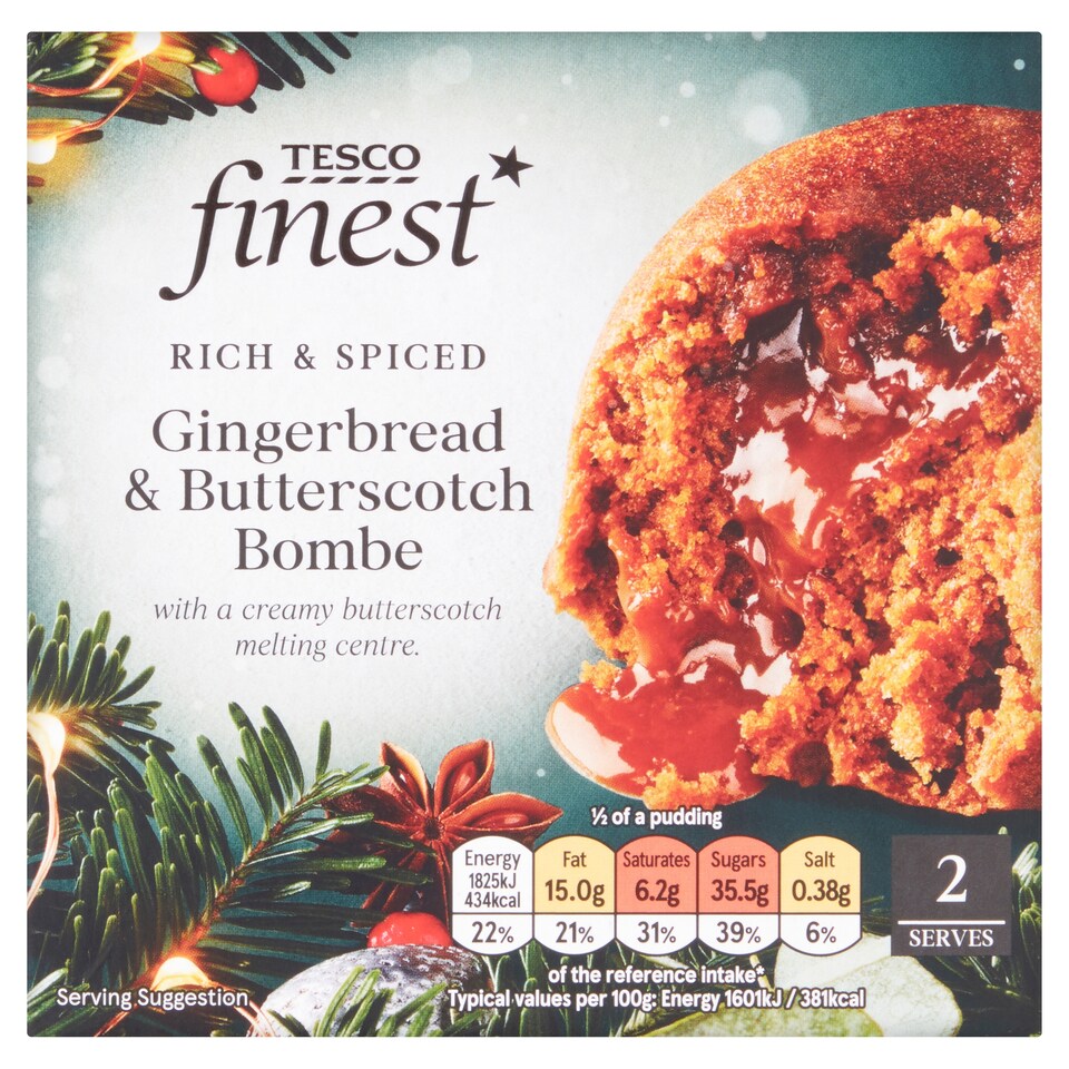 Tesco Finest Gingerbread & Butterscotch Bombe 227G