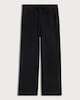 image 4 of F&F Pure Lyocell Drawstring Wide Leg Trousers in Black