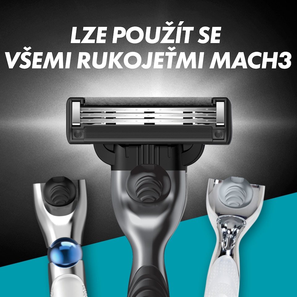 Obrázek 1 pro produkt Gillette Mach3 Charcoal Náhradní Holicí Hlavice Pro Muže, 3 Břity
