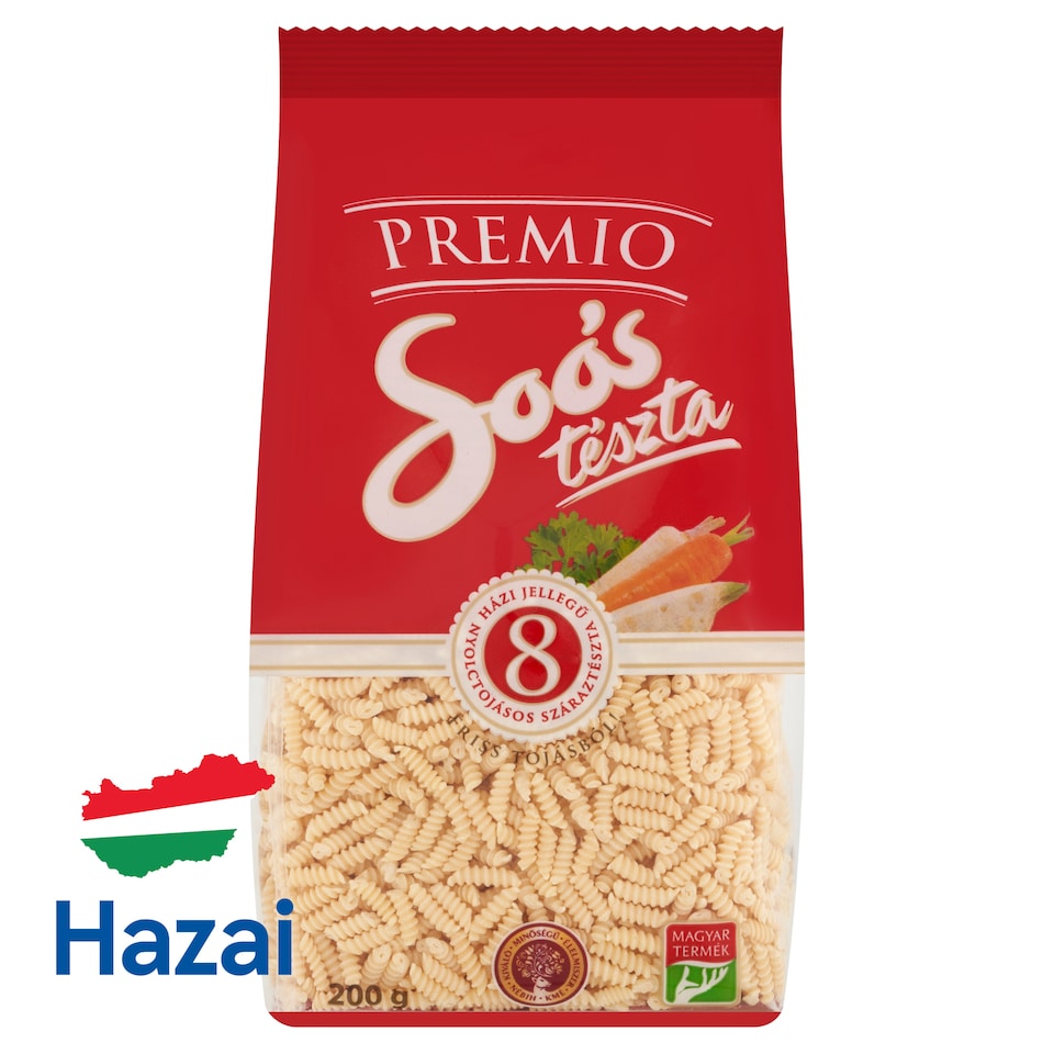 Soós Premio Spiral Home Style Dried Pasta with 8 Eggs 200 g