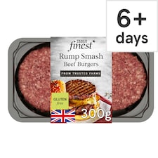 Tesco Finest Rump Smash Beef Burgers 300G