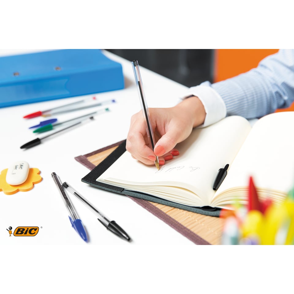 image 1 of Bic Cristal Pens Black 4 pk