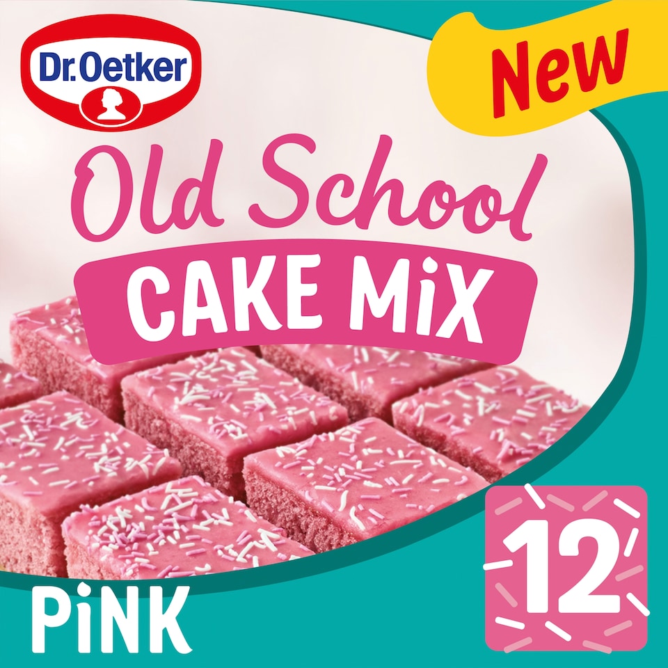 image 1 of Dr. Oetker Pink Old School Traybake Cake Mix 436g