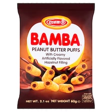 Osem Bamba Peanut Snack Plus Hazelnut Cream 60G
