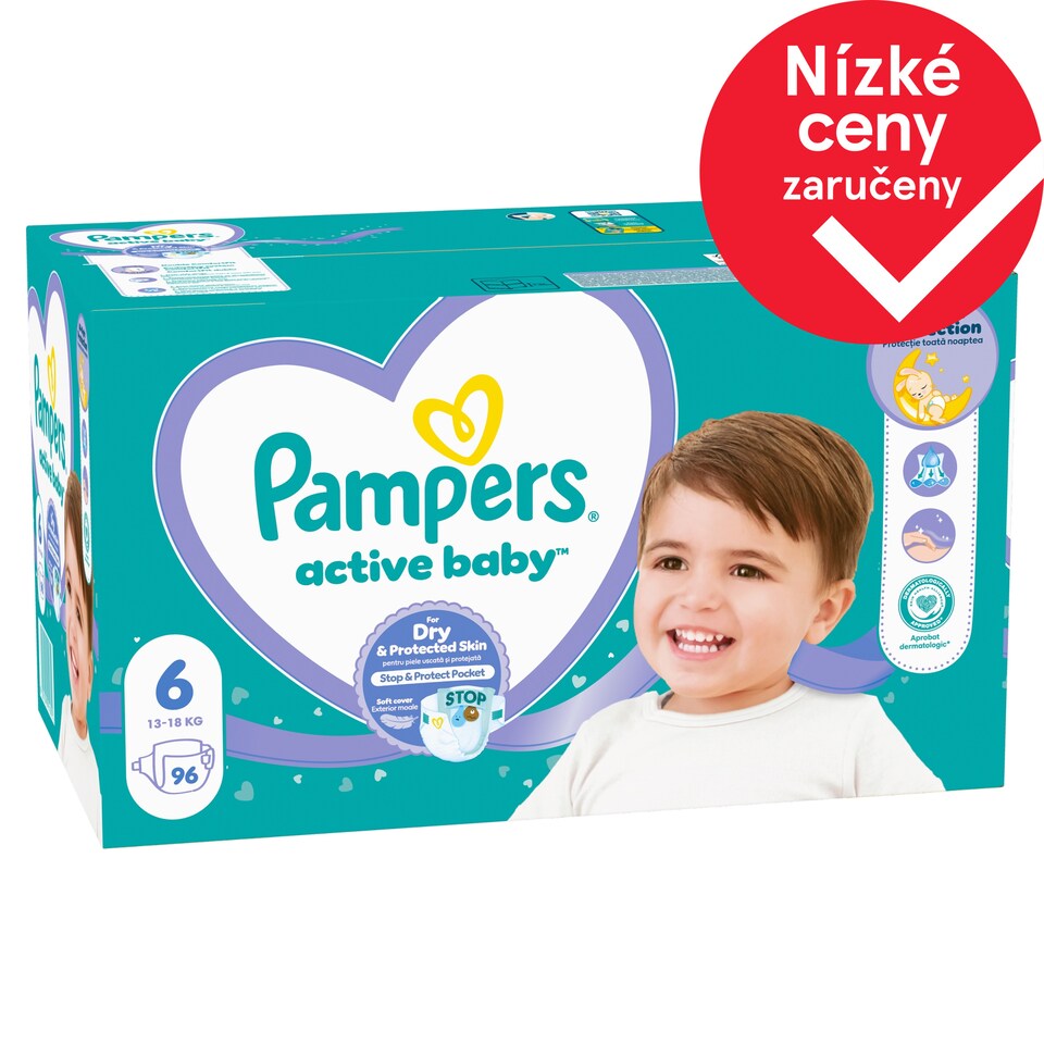 image 1 of Pampers Active Baby Size 6, 96 Nappies, 13kg-18kg