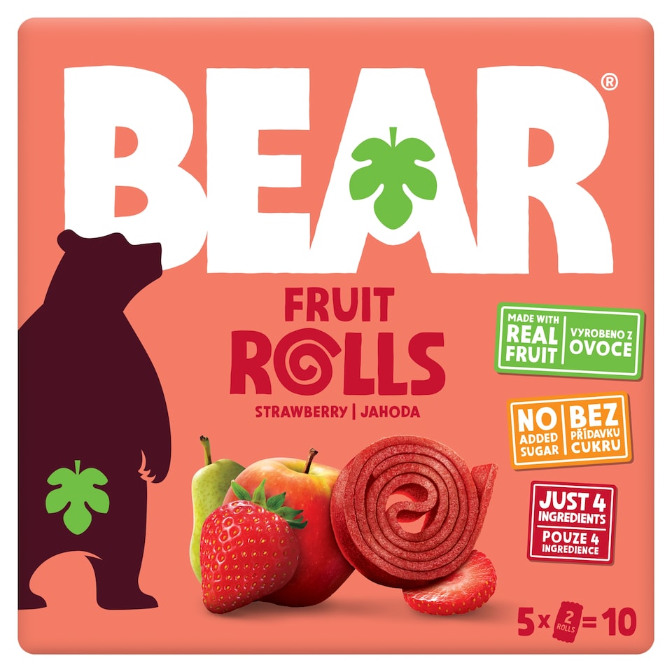 Obrázek 1 pro produkt BEAR Fruit Rolls jahoda ovocné rolované plátky 5 x 20g