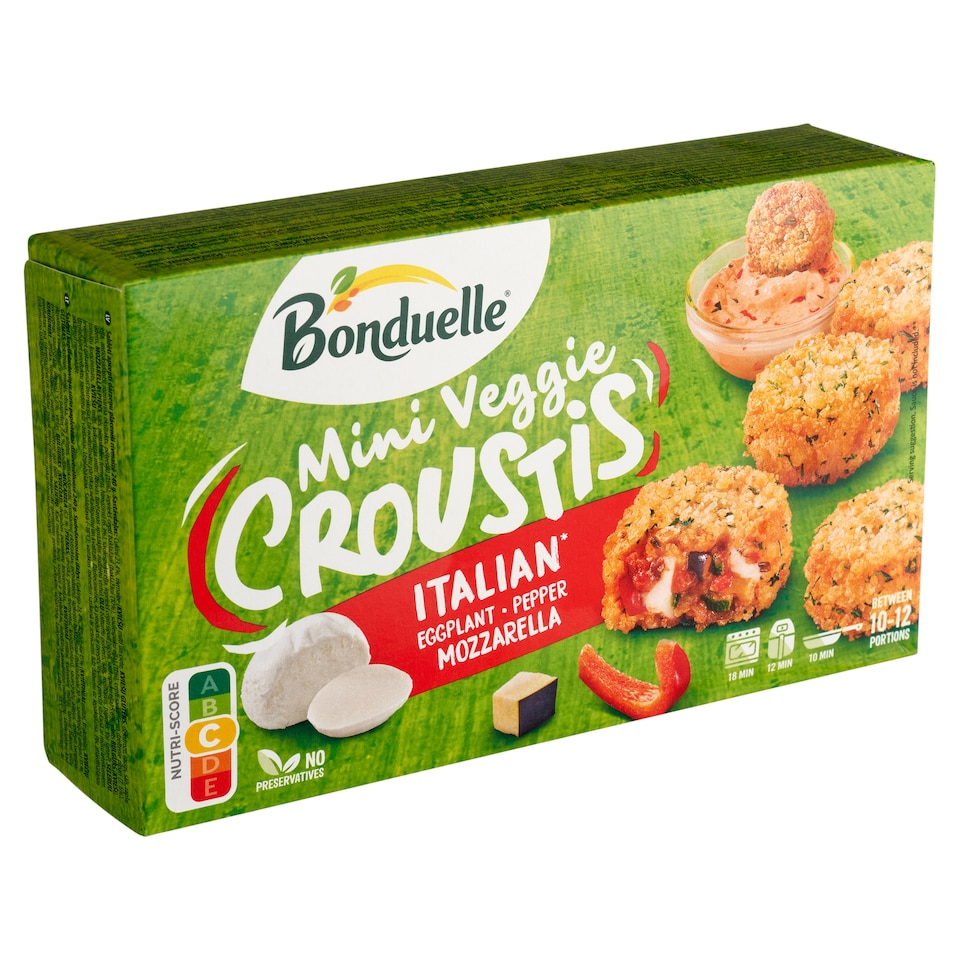 Bonduelle Mini Veggie gyorsfagyasztott panírozott és elősütött sajtos zöldségkorong 240 g  1. kép