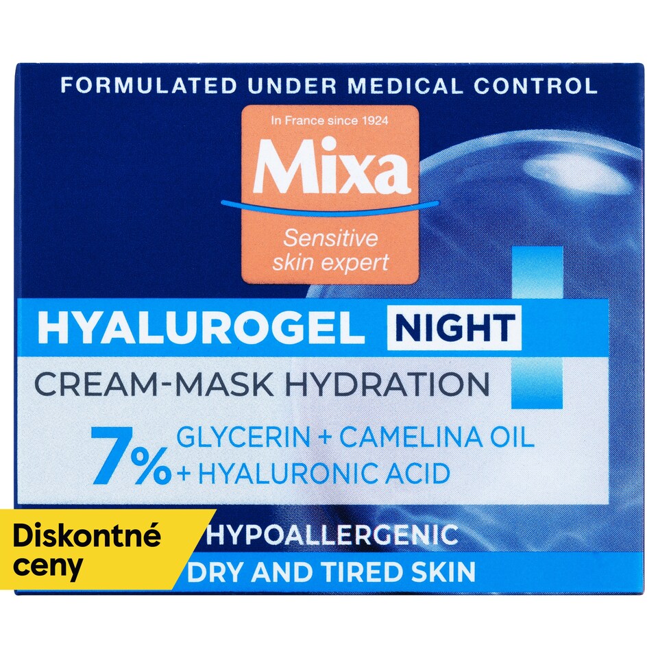 MIXA Sensitive Skin Expert Hyalurogel NIGHT Hydrating Cream, 50 ml