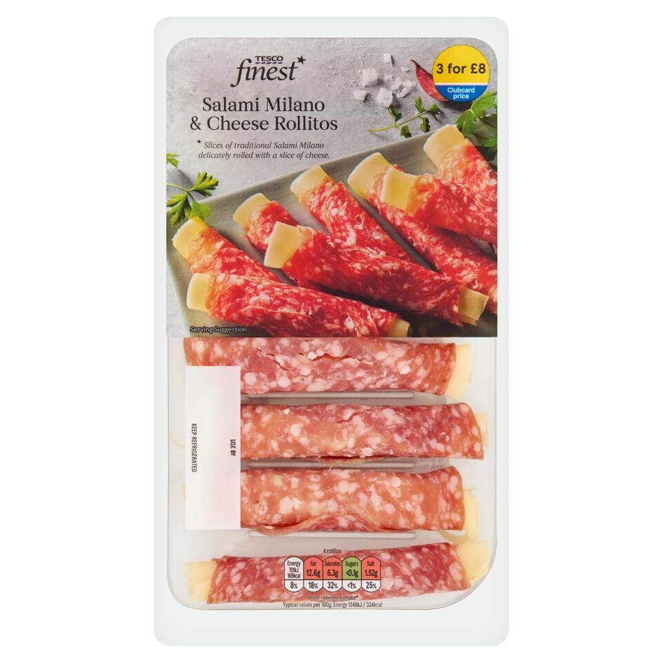Tesco Finest Salami Milano & Cheese Rollitos 105g