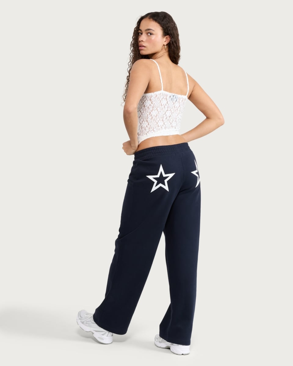 image 1 of OH ME OH MY Cotton Rich Wide Leg Joggers in Navy